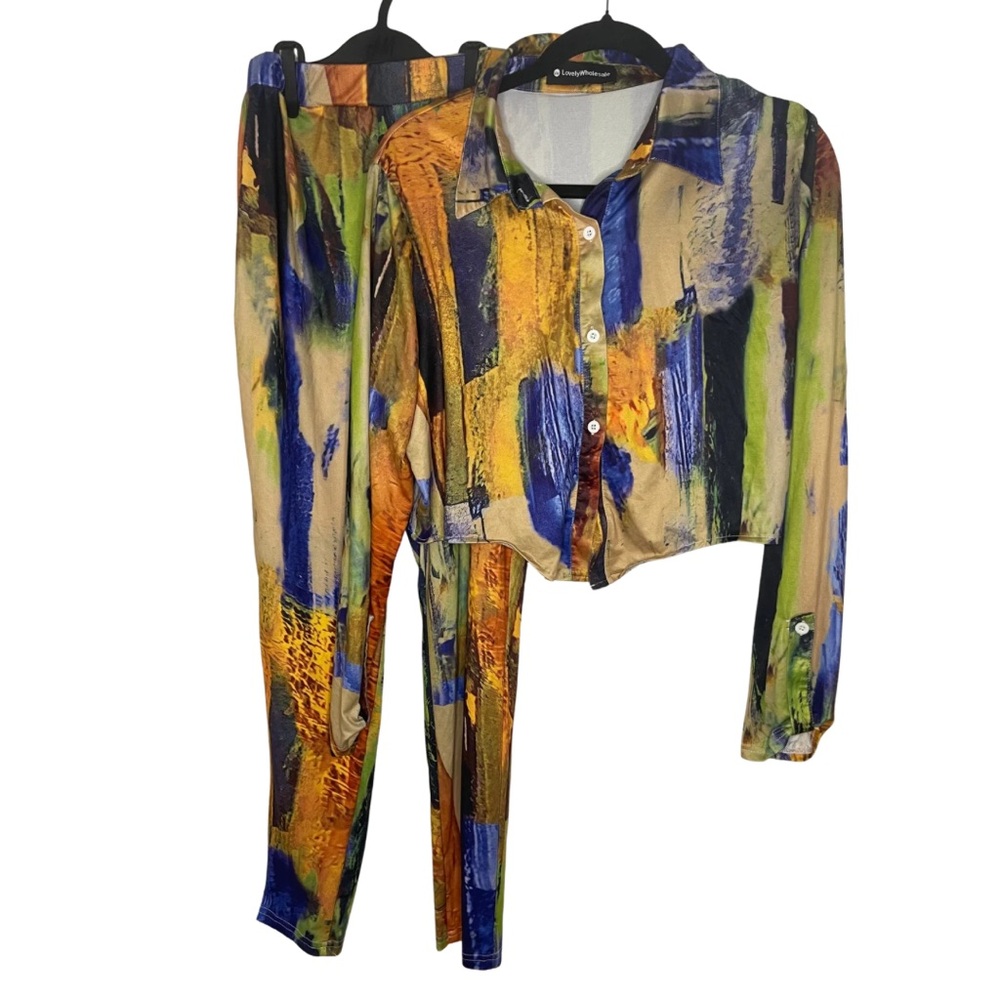 Abstract Print Two-Piece Set - Picture 2 of 8